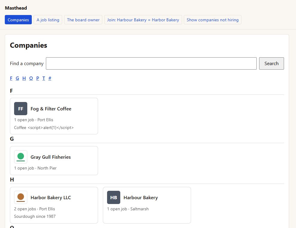 Masthead: its own screen
