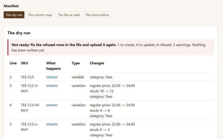 Manifest: its own screen